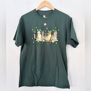 NWOT St. Patrick’s Day SS Green T-Shirt Dogs Shamrocks Party Festive Women Med